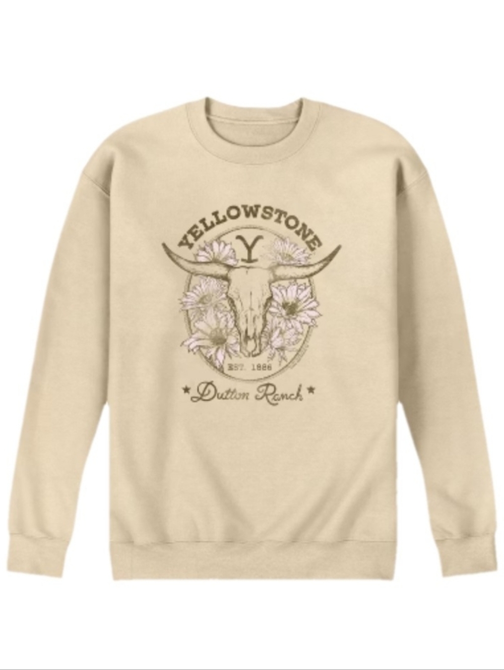 Yellowstone Dutton Ranch Est. 1886 Beige Crewneck Sweatshirt | GUC | Size Large